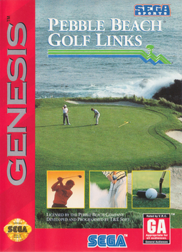 New 3D Golf Simulation: Pebble Beach no Hatou box art for Sega Mega Drive